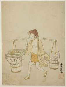 Een waterverkoper door Suzuki Harunobu