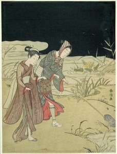 Vuurvliegjes vangen door Suzuki Harunobu