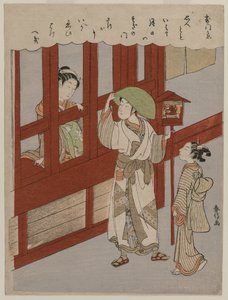 Courtisane en minnaar, late jaren 1760 door Suzuki Harunobu