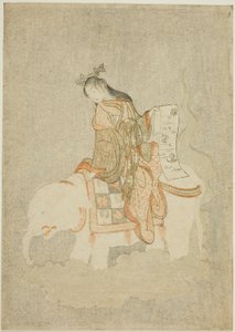Courtisane op witte olifant door Suzuki Harunobu