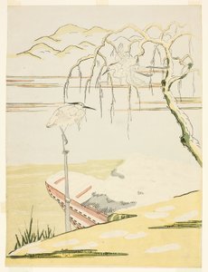 Reigers in de Sneeuw door Suzuki Harunobu