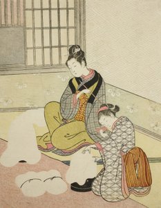 Avondsneeuw op een Flosvormer door Suzuki Harunobu