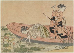 Mitate van Zhou Maoshu, na 1765 (kleur houtsnede) door Suzuki Harunobu