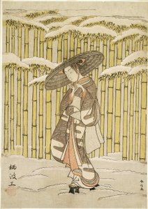 Langs het bamboebos door Suzuki Harunobu