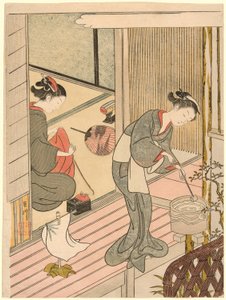 Terugkerende Zeilen van het Handdoekenrek (Tenugui-kake no kihan), uit de serie 
