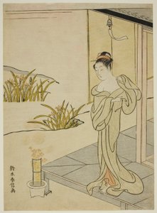 Zomer, uit de serie "Nieuwe Versies van Bloemen van de Vier Seizoenen (Shinpan furyu shiki no hana)" door Suzuki Harunobu