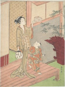 De Gekooide Sprinkhanen door Suzuki Harunobu