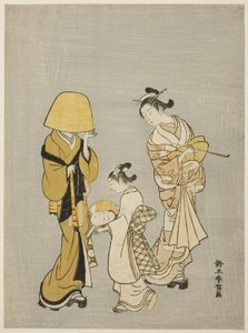 Het gezicht in de spiegel door Suzuki Harunobu