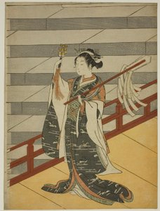 De Kagura Danser door Suzuki Harunobu