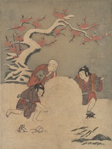 De sneeuwbal, 1770 door Suzuki Harunobu