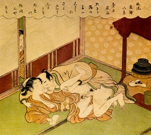 Twee geliefden, ca. 1750 door Suzuki Harunobu