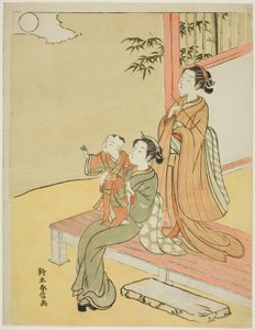 De maan bekijken door Suzuki Harunobu