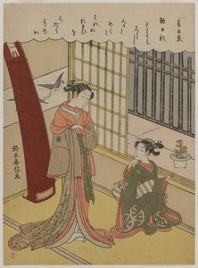 Vrouw en Dienstmeid, late 1760s door Suzuki Harunobu
