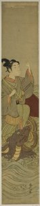 Jonge Man Rijdend op een Reuzenschildpad (parodie op Urashima Taro) door Suzuki Harunobu