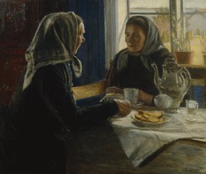 Twee vrouwen die koffie drinken