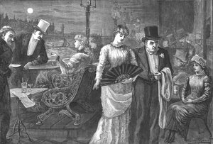 Een midzomernacht op het terras van het Lagerhuis, Palace of Westminster, 1881 door Swain