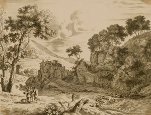 Landschap door Swanevelt, Herman van