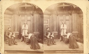 Dood van een baby, Zweedse sectie, uit Tentoonstelling titel: Scènes uit het huiselijk leven van de Zweden, Tentoonstelling #na, Hoofdgebouw, 1876 door Swedish Photographer