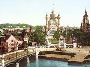 Uitzicht op Djurgården-eiland in Stockholm, 1897