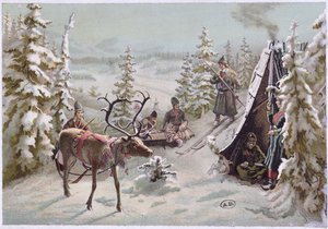 Noord-Zweden: herfsttrek in Lapland rond Luleå, eind 19e eeuw