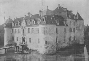Chateau de Bottmingen, pres Bale (zwart-wit foto) door Swiss Photographer