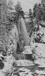 Les Corges du Taubenloch, pres Bienne en hiver (zwart-wit foto) door Swiss Photographer