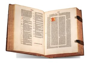 De civitate Dei, met commentaar van Thomas Waleys en Nicolaus Trivet, door Augustinus van Hippo, gedrukt 1489 door Swiss School