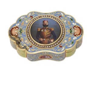 Gouden doos met geëmailleerd portret van onderkoning Abbas I van Egypte, ca. 1820 door Swiss School