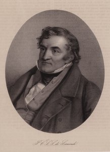 Jean Charles Leonard de Sismondi, Zwitsers historicus en politiek econoom (gravure) door Swiss School