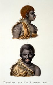 Inboorlingen van Van Diemensland, d.w.z. Tasmanië, uit Etnologische studie van verschillende raciale typen van verschillende continenten, door C.I. Brodtmann, 1824 door Swiss School