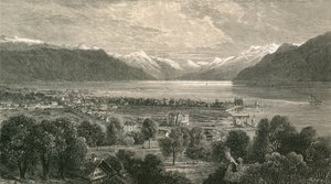 Vevey en het bovenste deel van het Meer van Genève, richting het Rhônedal