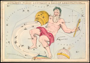 Waterman, Zuidelijke Vissen en Ballon Aerostatique, ca. 1825 door Sydney Hall