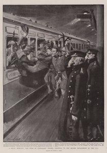 Een koninklijk afscheid, de hertog van Connaught neemt afscheid van het tweede detachement van de CIV door Sydney Prior Hall