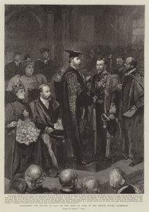 Toekenning van de graad van LLD aan de Hertog van York in het Senaatshuis, Cambridge door Sydney Prior Hall