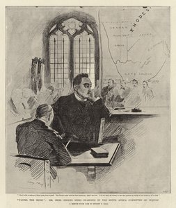 De muziek onder ogen zien, de heer Cecil Rhodes wordt onderzocht door de Zuid-Afrikaanse onderzoekscommissie
