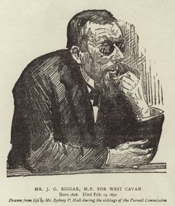 De Heer J G Biggar, MP voor West Cavan door Sydney Prior Hall