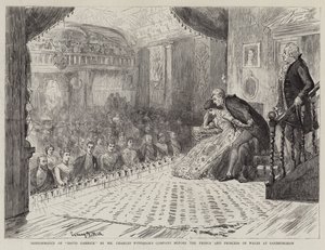 Optreden van David Garrick door het gezelschap van Mr Charles Wyndham voor de Prins en Prinses van Wales in Sandringham