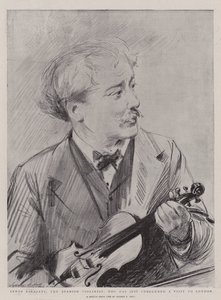 Senor Sarasate, de Spaanse Violist, die net een Bezoek aan Londen heeft Afgesloten door Sydney Prior Hall
