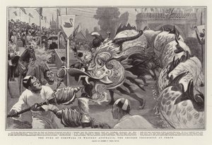 De hertog van Cornwall in West-Australië, de Chinese processie in Perth door Sydney Prior Hall