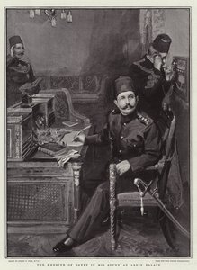 De Khedive van Egypte in zijn Studie in het Abdin Paleis door Sydney Prior Hall