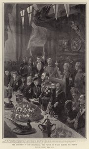 De Lunch in de Guildhall, de Prins van Wales houdt zijn Toespraak door Sydney Prior Hall