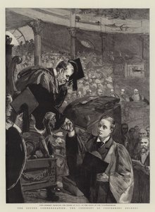 De Oxford Herdenking, de Ceremonie van het Verlenen van Graden door Sydney Prior Hall