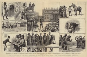Het Recente Bezoek van het Indiase Contingent aan Engeland, bij Stowe House, de Ontmoeting van de Grafton Foxhounds door Sydney Prior Hall
