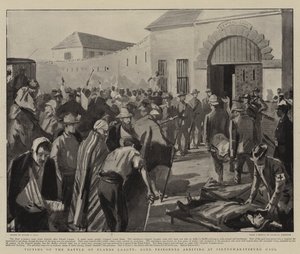 Slachtoffers van de Slag bij Elands Laagte, Boerengevangenen arriveren bij de gevangenis van Pietermaritzburg door Sydney Prior Hall