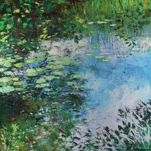 Lelies op de rivier door Sylvia Paul