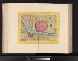 Gezicht op de landtong van Cádiz door Symon Novelanus (possibly)