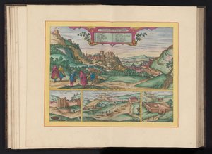 Gezicht op het Alhambra en de stad Granada door Symon Novelanus (possibly)