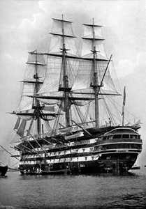 Het opleidingsschip HMS St Vincent in Portsmouth, Hampshire, 1896