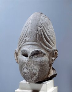 Oosterse oudheid: hoofd van Syrische god. 2500 v.Chr. ongeveer. uit Djabboul, Syrië. Parijs, Louvre Museum door Syrian Syrian