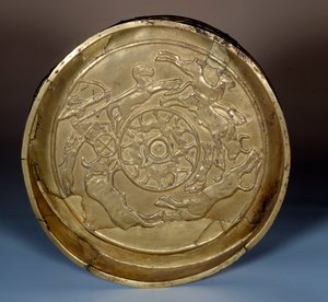 Oosterse Kunst: jachtpatere in goud, rond 1200 v.Chr. gemaakt in Syrië